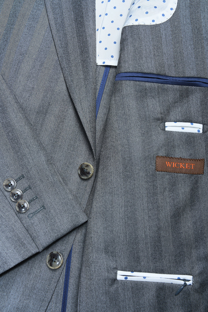 La Rome – Grey herringbone, virgin wool – WICKET