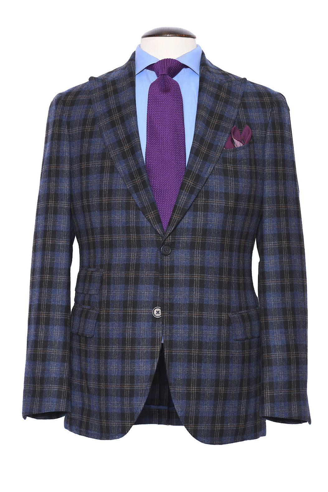 La Rome – Navy and royal blue with gold overcheck – WICKET