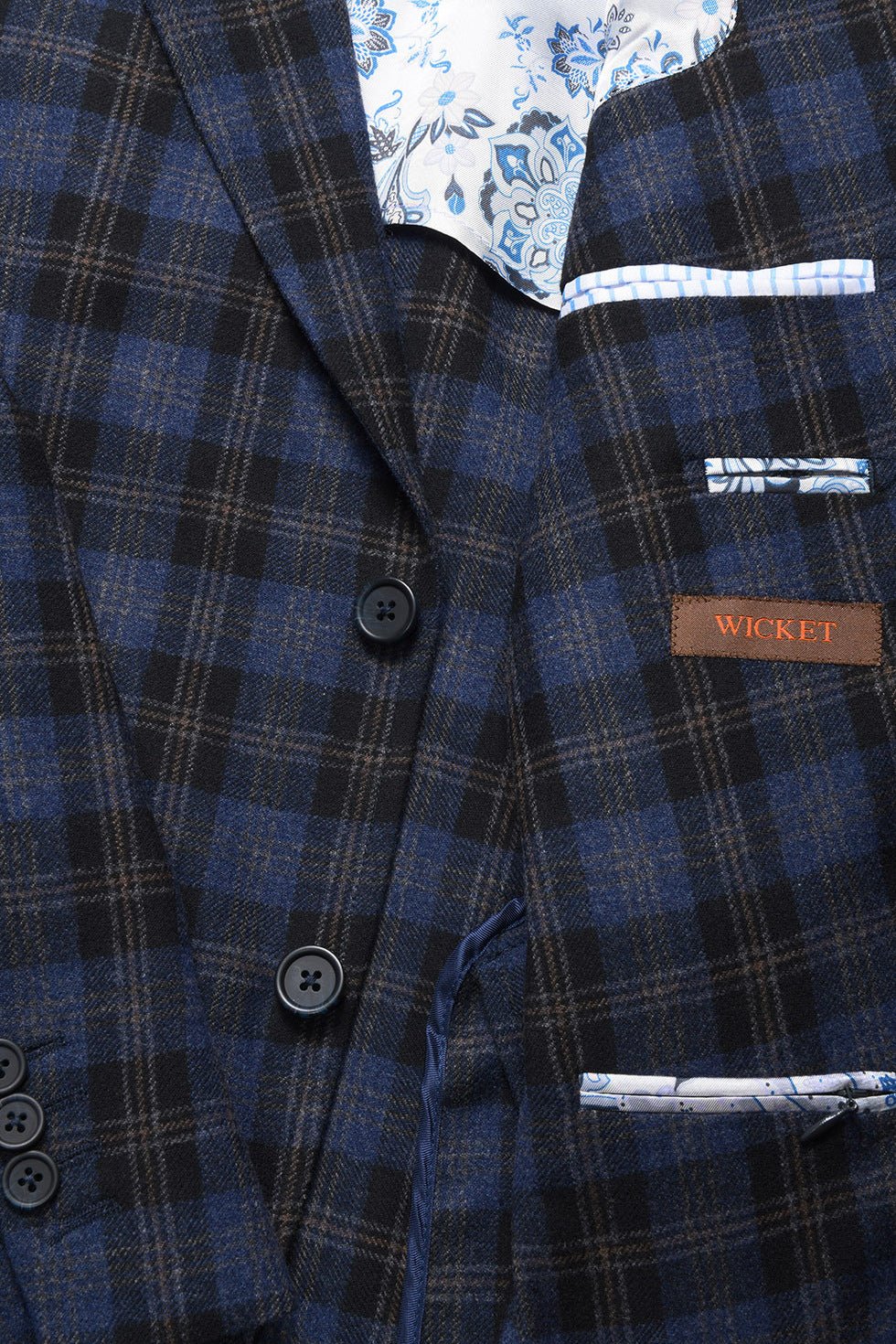 La Rome – Navy and royal blue with gold overcheck – WICKET